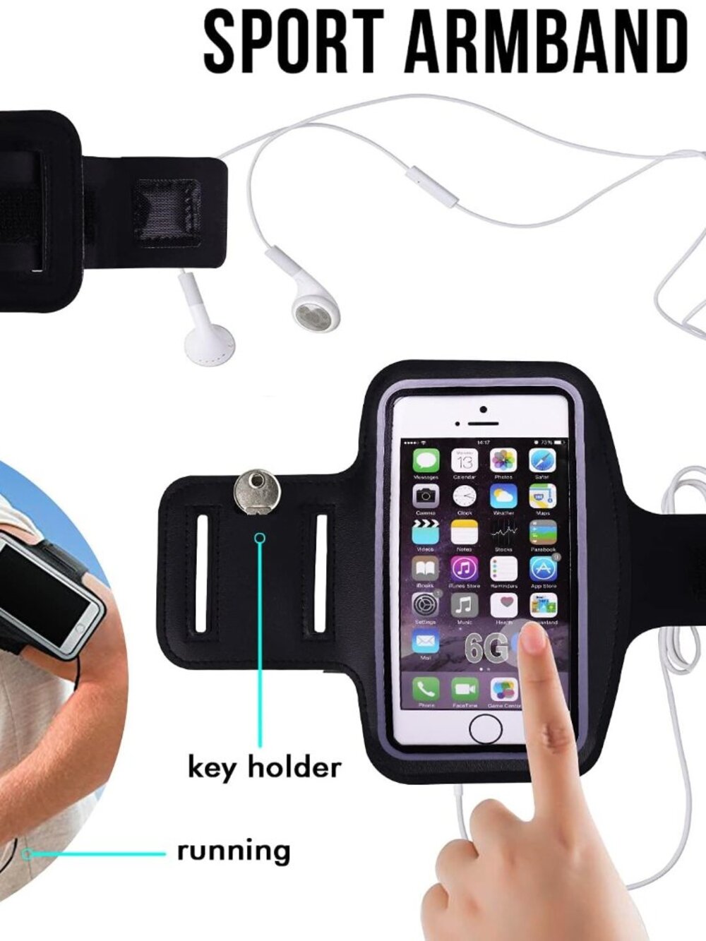 WIN.MAX Running Sport Armband 5.5" Smartphone Holder Arm Band